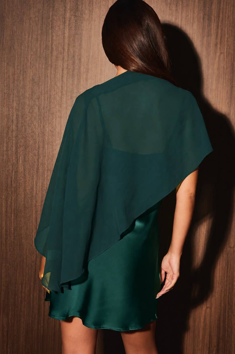 Mini Dress w Sheer Cape