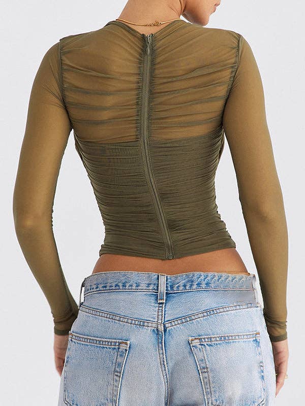 Long Sleeves V-Neck Top