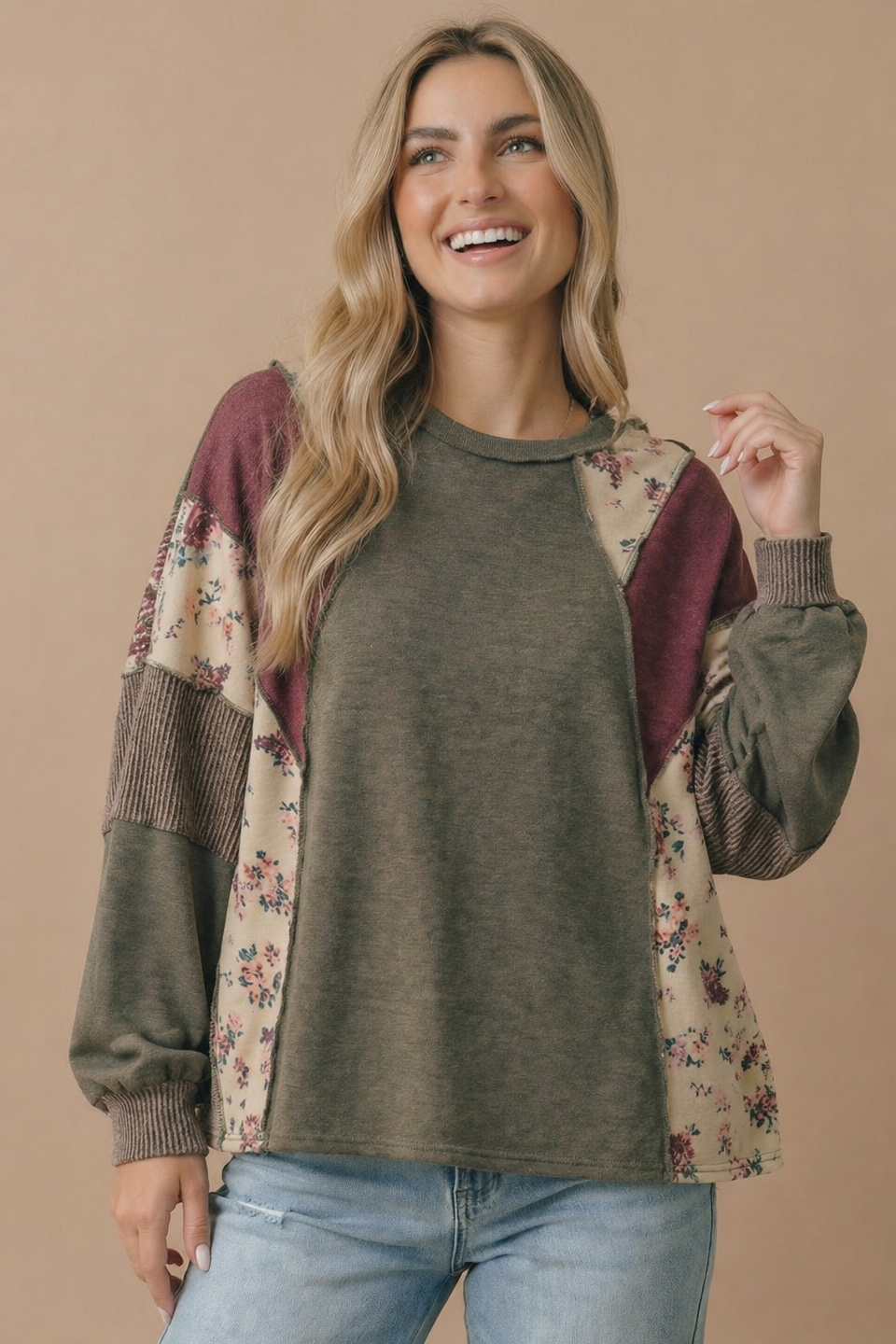 Mixed Media Patchwork Pullover