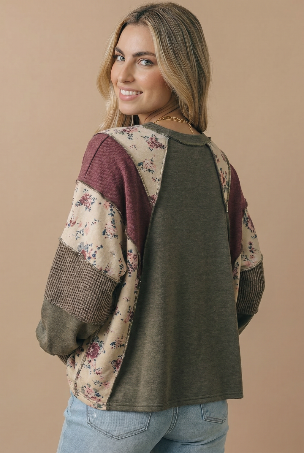 Mixed Media Patchwork Pullover