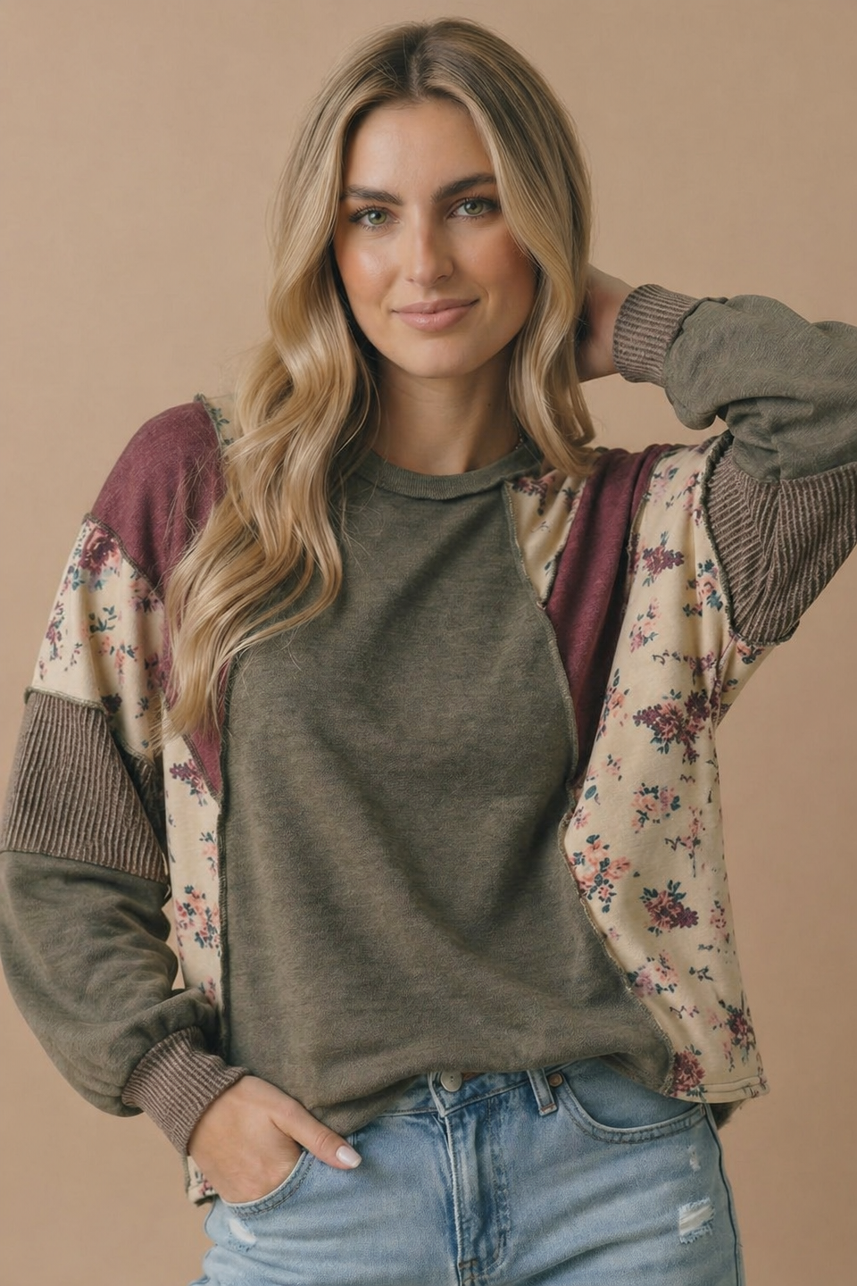 Mixed Media Patchwork Pullover
