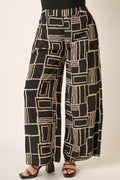 Abstract Print Wide Leg Pants