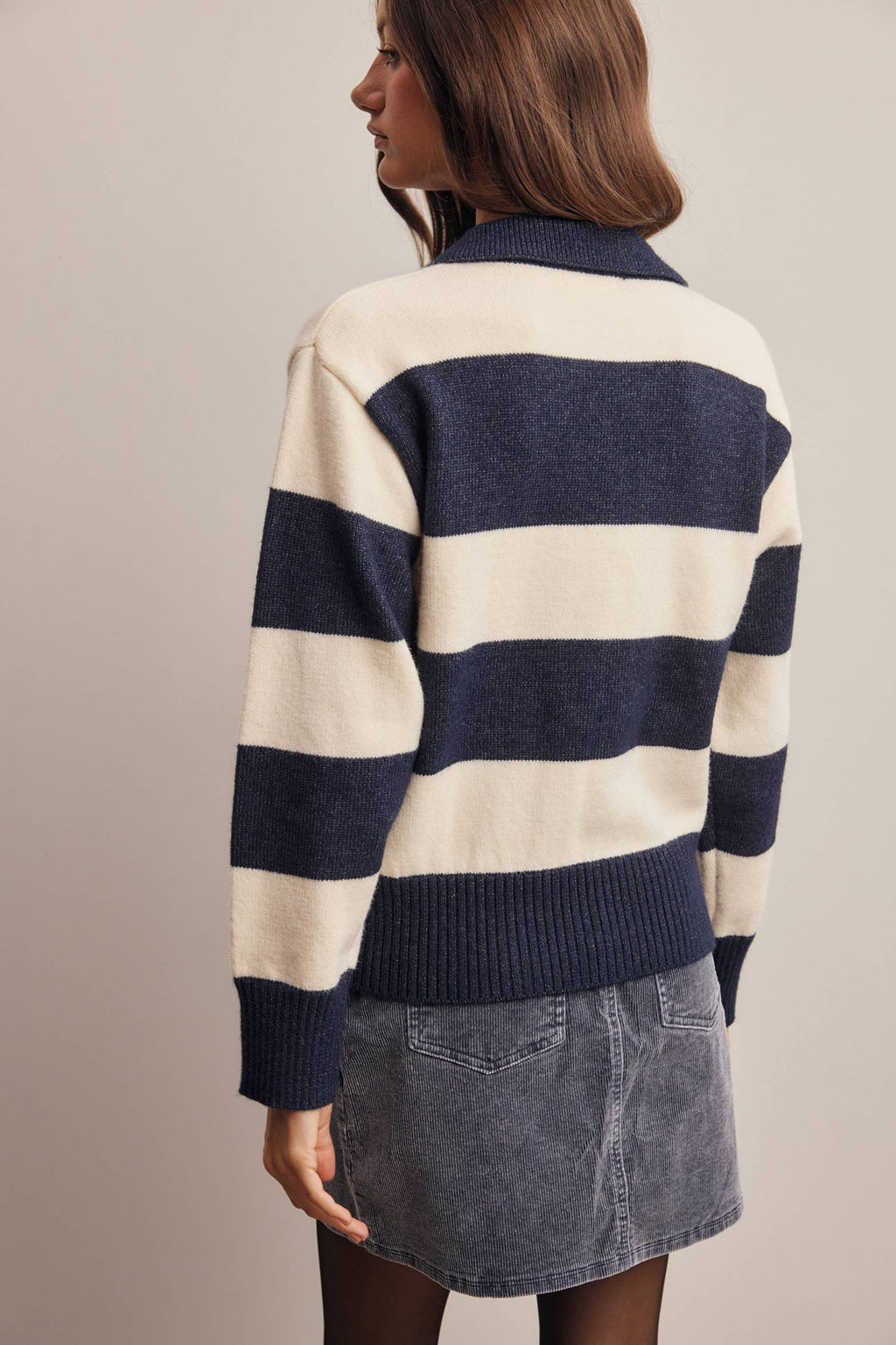Striped Collared Sweater