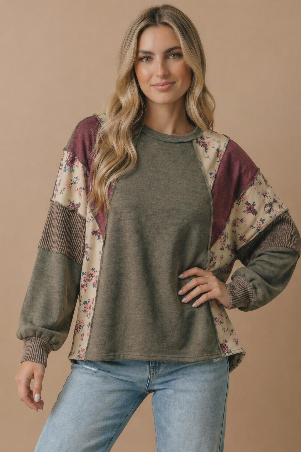 Mixed Media Patchwork Pullover
