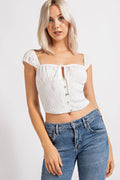 Crop Top with Smocked Waist