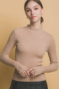 Fitted Ribbed Knit Sweater